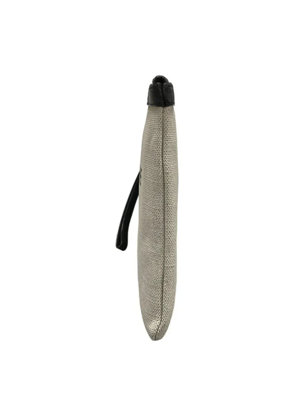 ★SOLD★ Saint Laurent Paris Clutch Pouch Rive Gauche White Black Leather - Picture 4 of 11